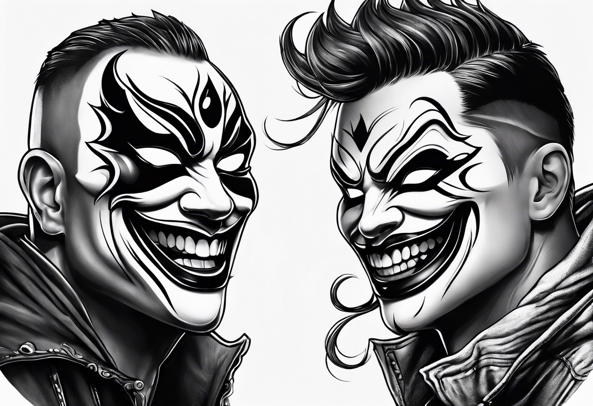 Tattoo Drama two Mask laugh and cry tattoo idea