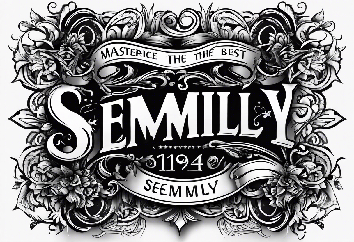 the name semilly with small letters black tattoo idea