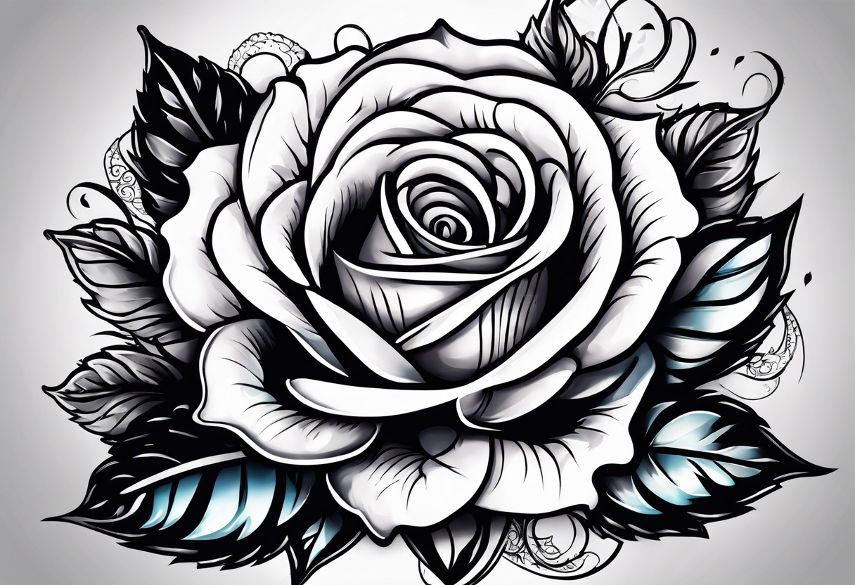 beautiful rose tattoo for buttcheek back upper thigh, streetstyle, urban, hip-hop,rap tattoo idea