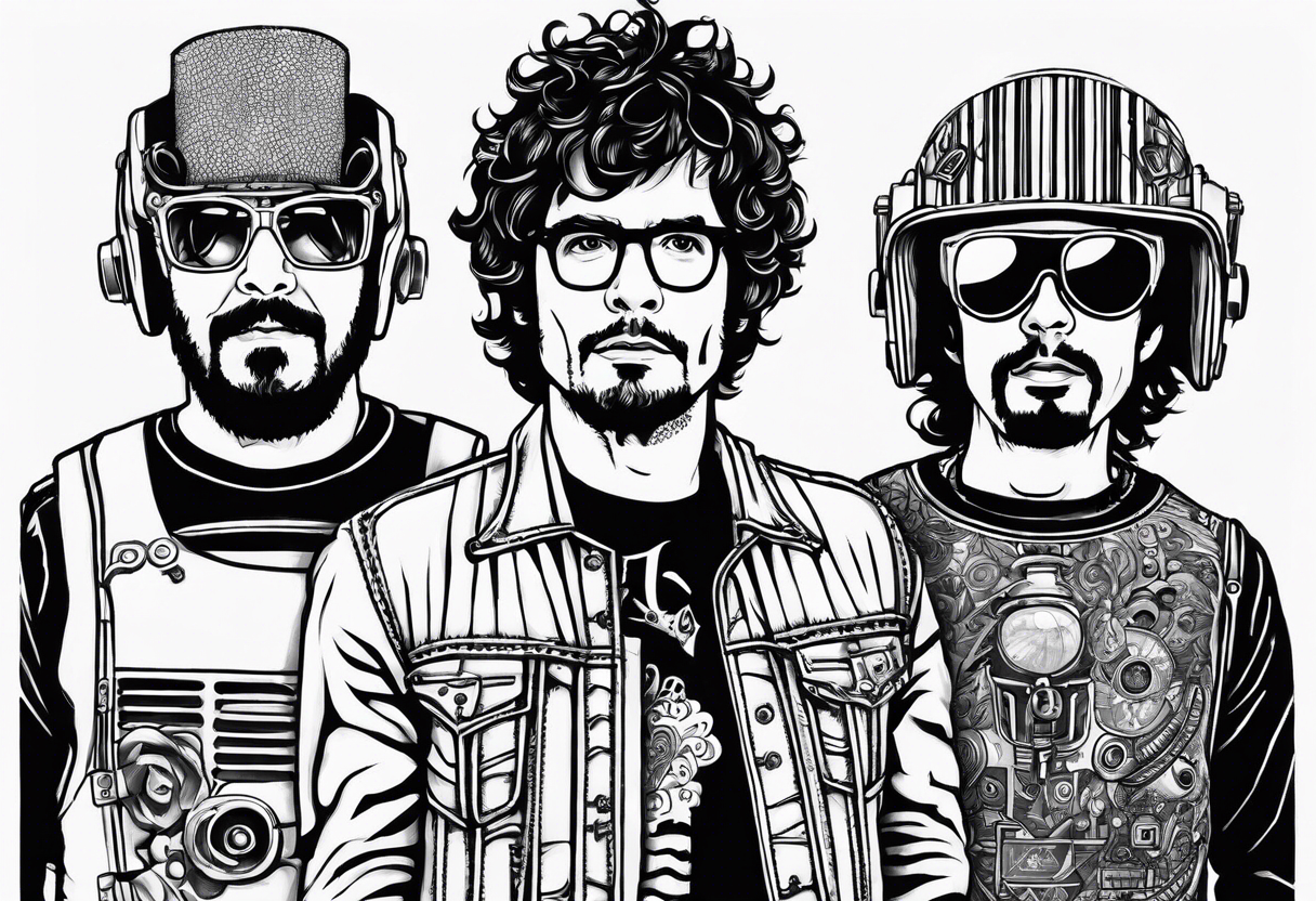 Flight Of The Conchords band dressed in robot costumes tattoo idea