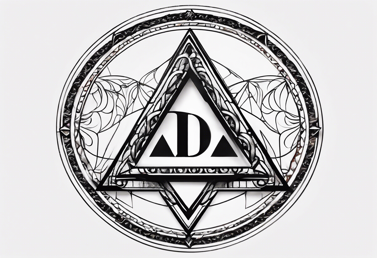 letter delta inside a chain circle, subtle, womanly, simplistic tattoo idea