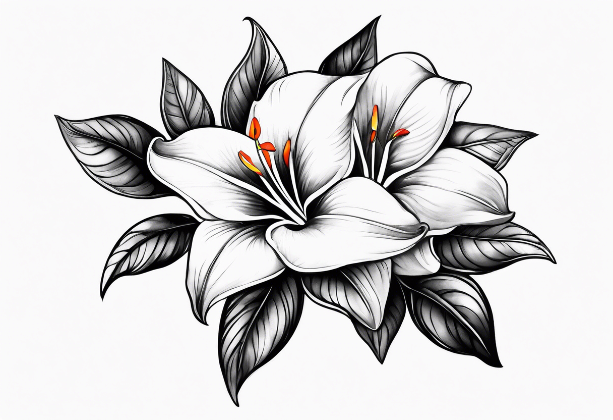 Mandevilla flowers tattoo idea