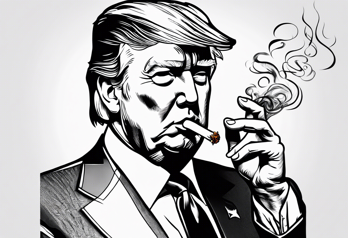 donald trump smoking cigarette tattoo idea