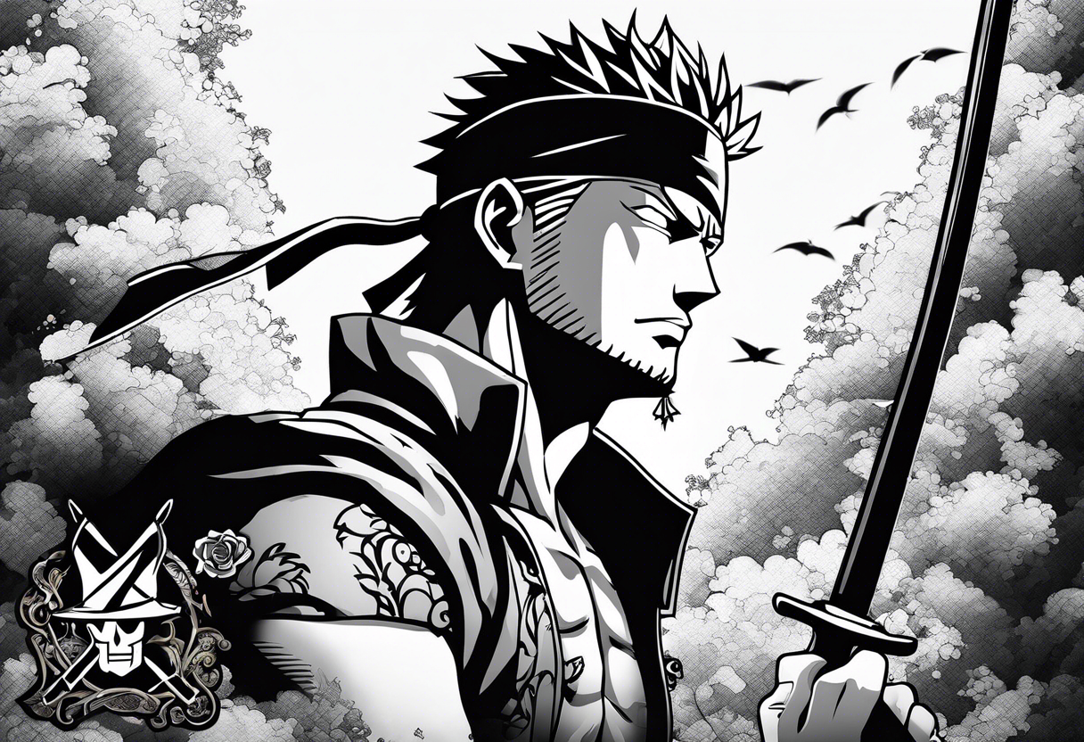 zoro one piece, tattoo idea