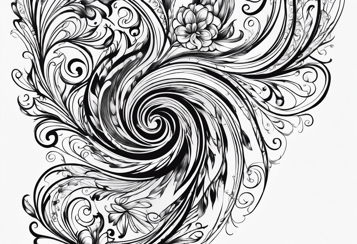 Decorative swirl as a stem tattoo idea