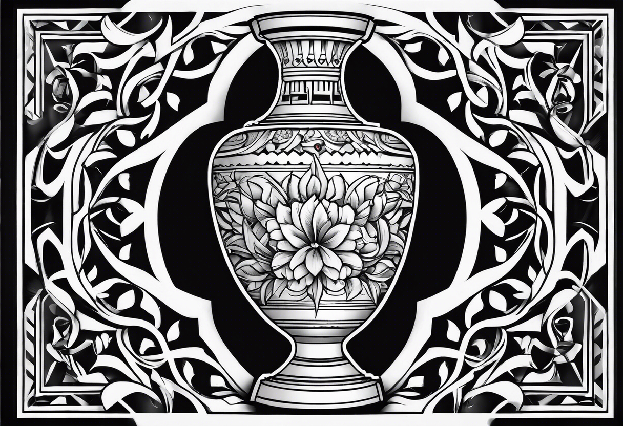 Traditional vase tattoo idea