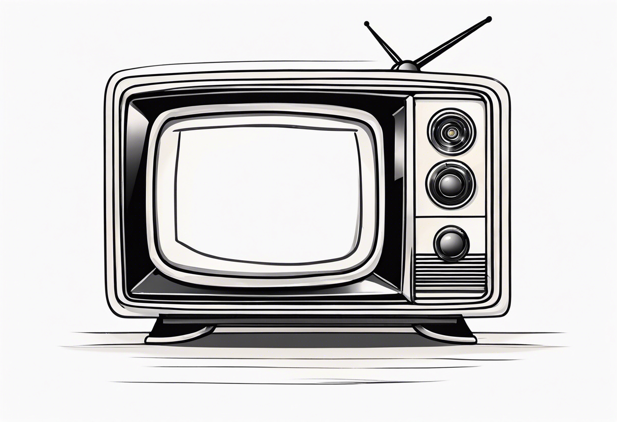 retro television set tattoo idea