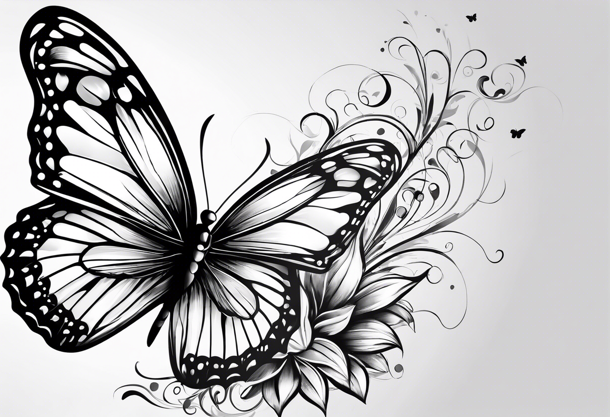 Butterfly with power tattoo idea