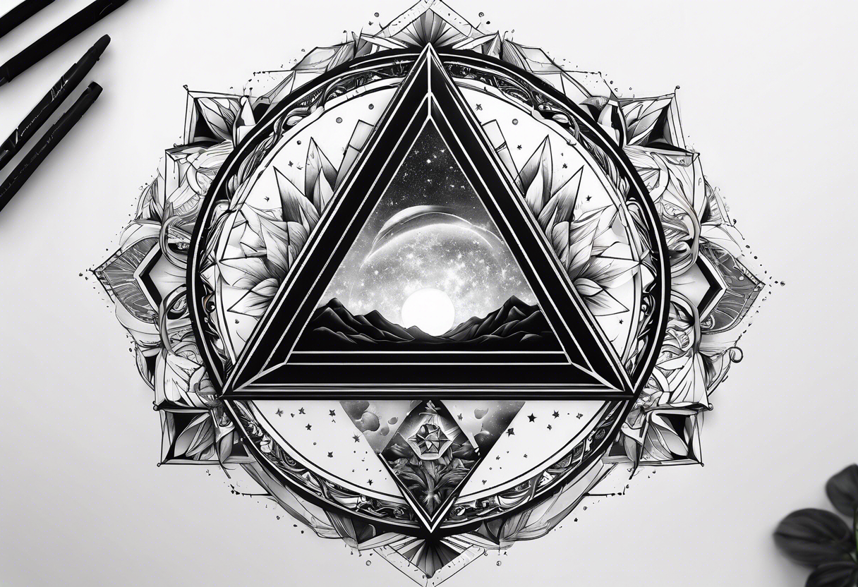 a prism with universe inside tattoo idea