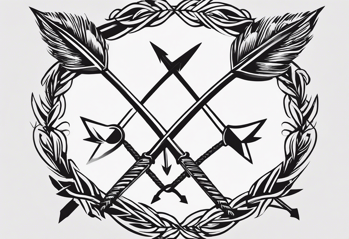 Hand-poked crossed arrows tattoo - Tattoogrid.net