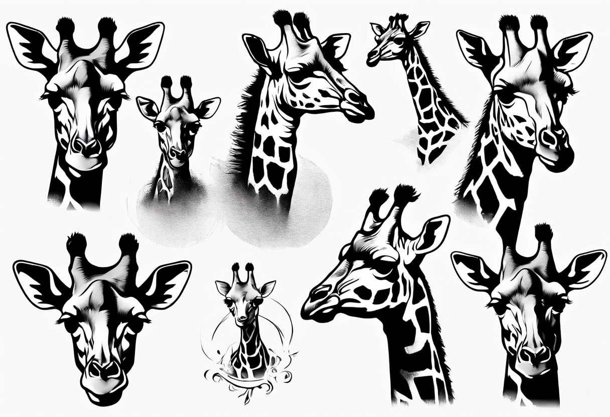 A sophisticated giraffe tattoo idea