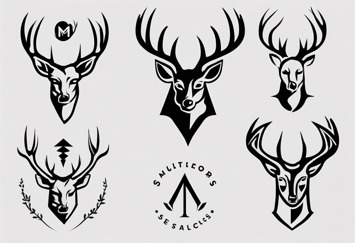 Deer tattoo logo or icon design ethnic style Vector Image