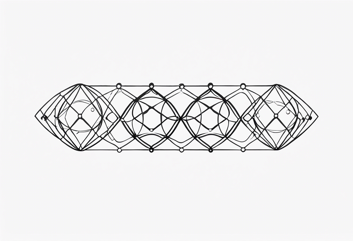 bracelet made of atoms with spiritual elements tattoo idea