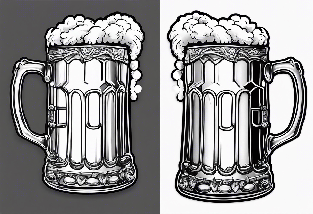 American classic tattoo of beer mug tattoo idea