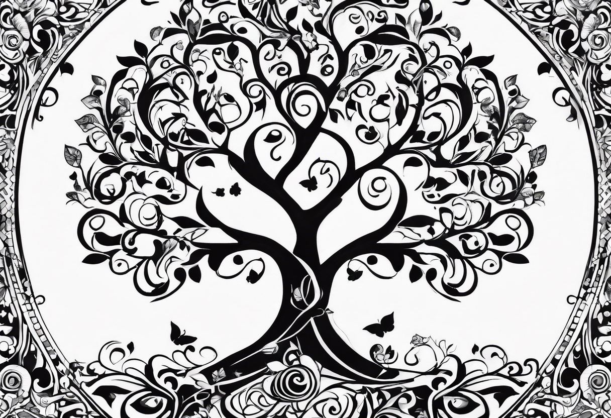 tree of life with kids birthdays involved 10/13/10, 5/29/13, 8/5/15 tattoo idea