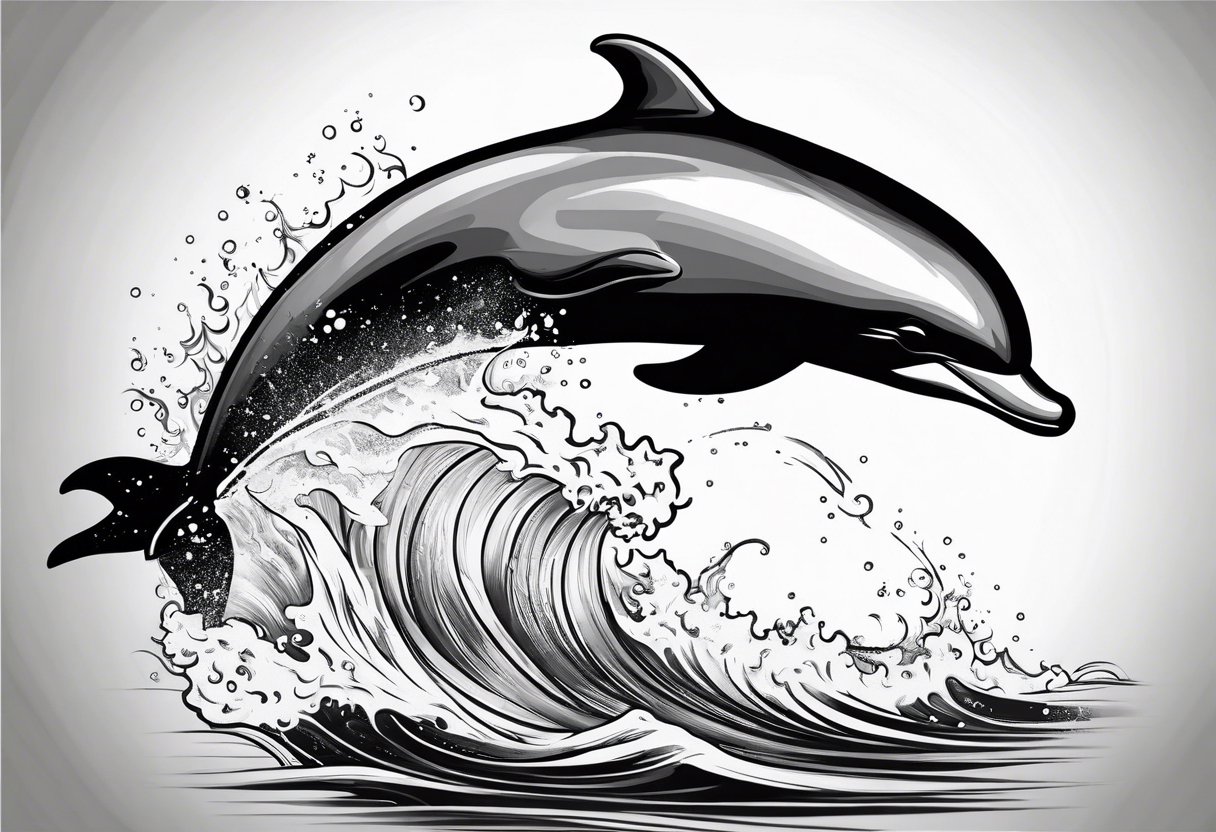 dolphin jumping out of water tattoo idea