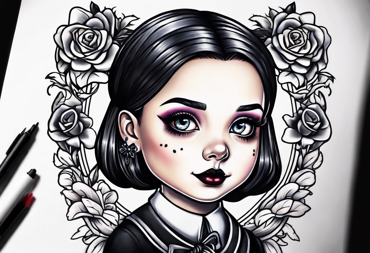 New school Wednesday Adams tattoo idea