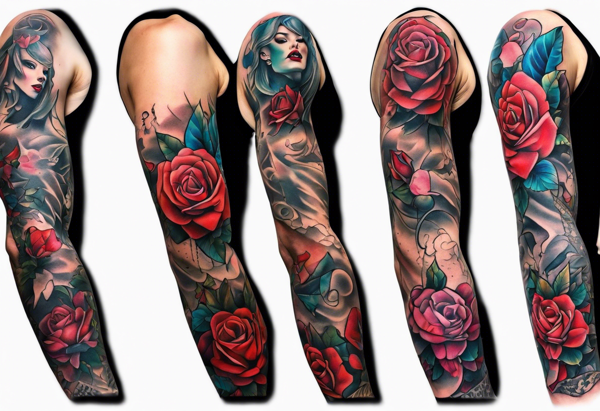 Rocky Horror arm sleeve tattoo idea