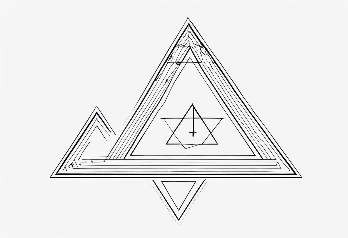 Generate a minimalistis tattoo with a quote Know Thyself but use a greek alphabet. Add a triangle and 3 starts. Use very thin lines tattoo idea