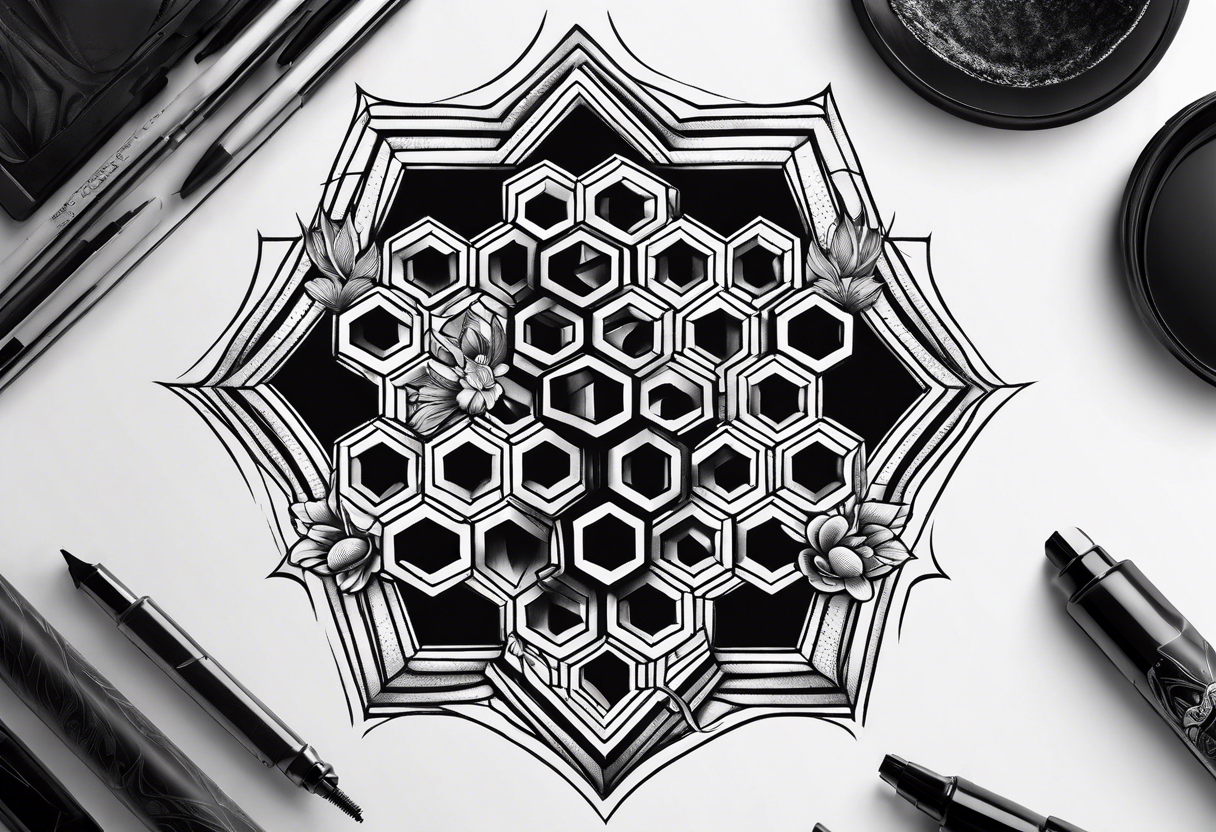 bee and honeycomb | Bee tattoo, Hexagon tattoo, Honey bee tattoo