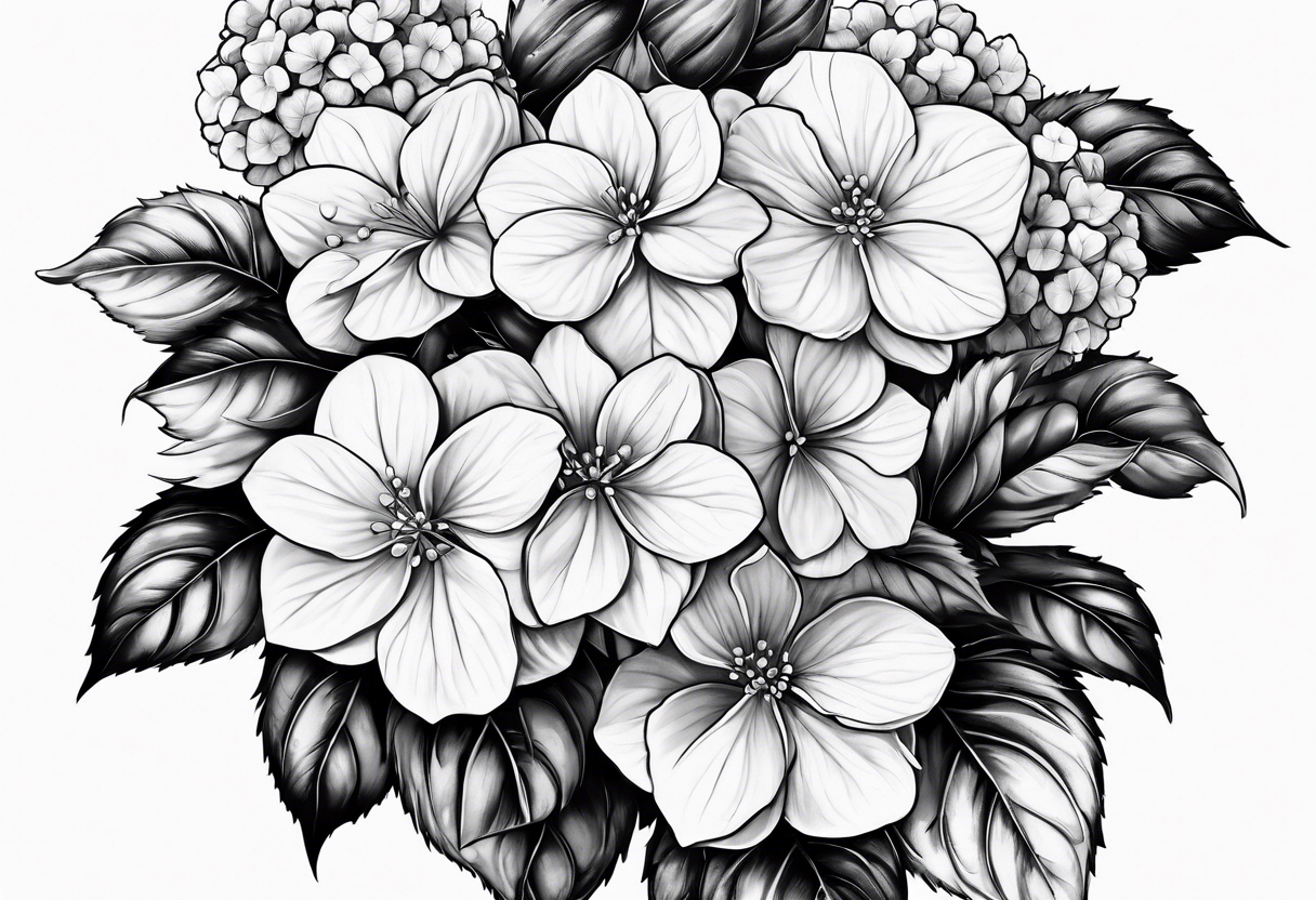 Hydrangeas flower tattoo idea