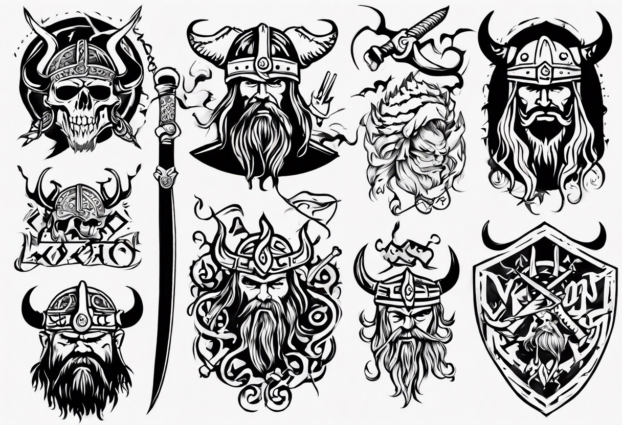 Heading saying “Viking Customs” tattoo idea