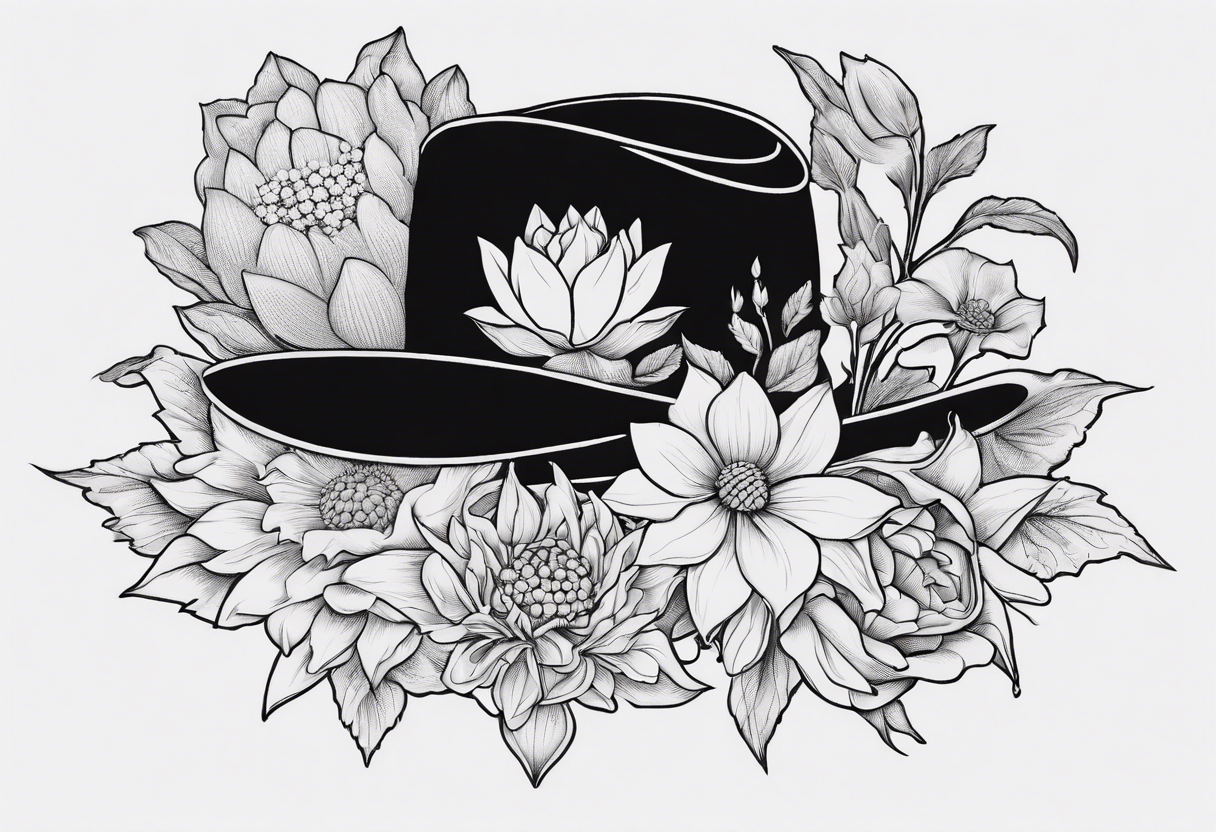 Bouquet of flowers that include lotus, sunflower, chrysanthemum, jasmine  (or flower that symbolises luck), gardenia, mullein, forget me not and  gladiolus tattoo idea | TattoosAI