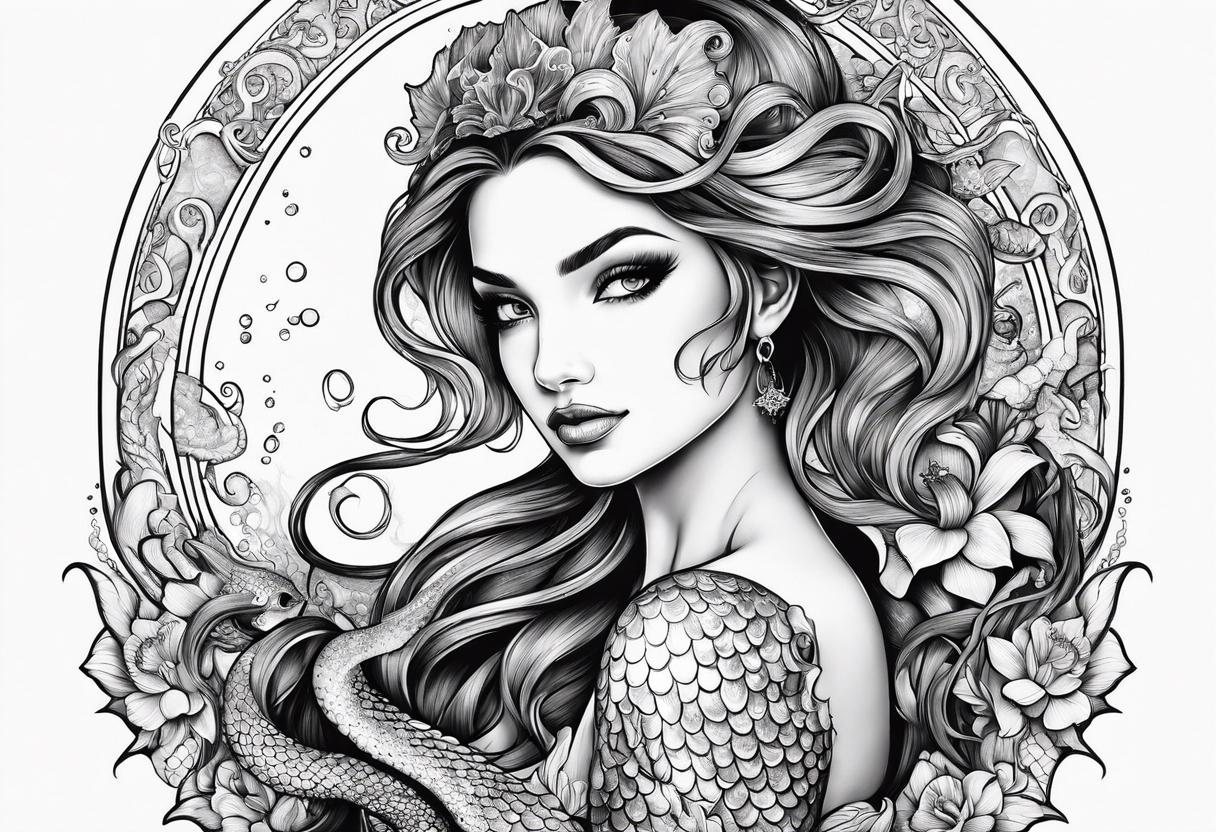 Mermaid with octopus tattoo idea