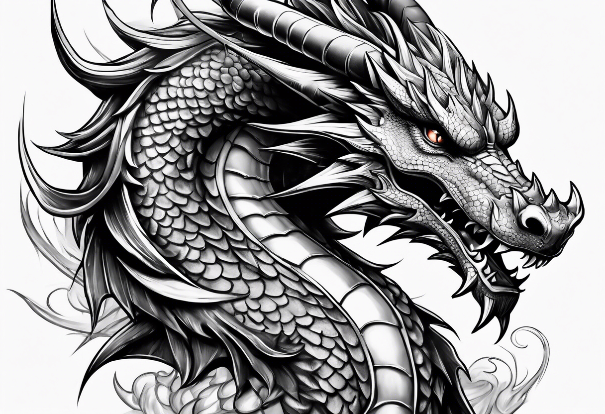 dragon with armor tattoo idea