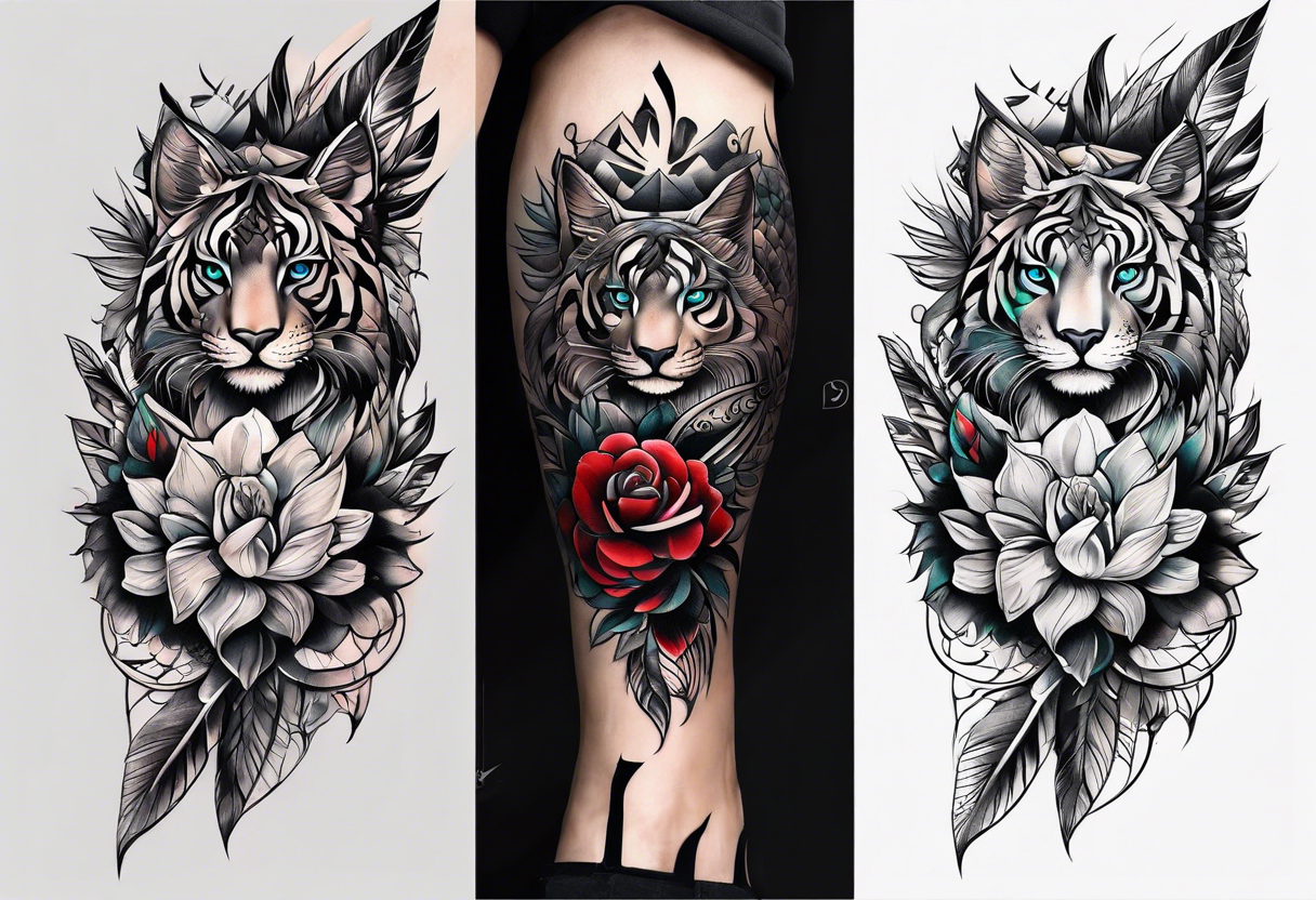 Full leg tattoo from hip to foot, temporary tattoo tattoo idea