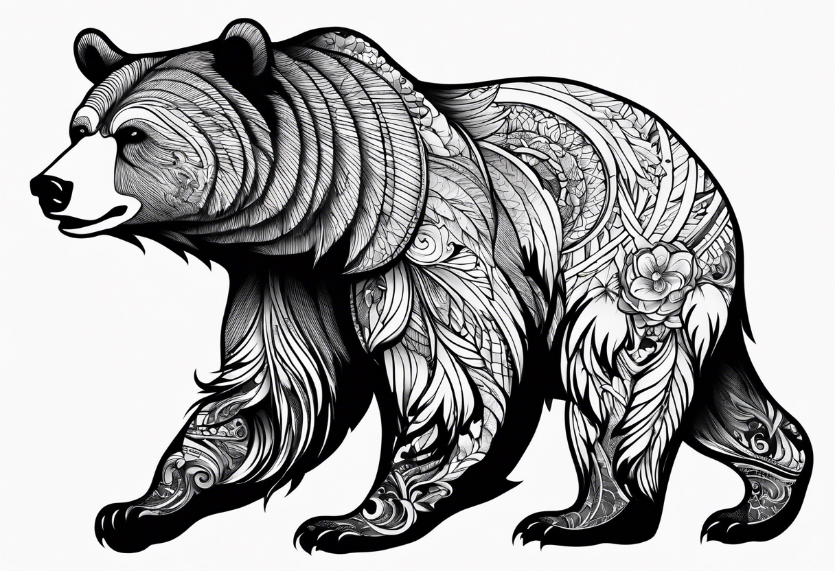 A Bear not to many details tattoo idea