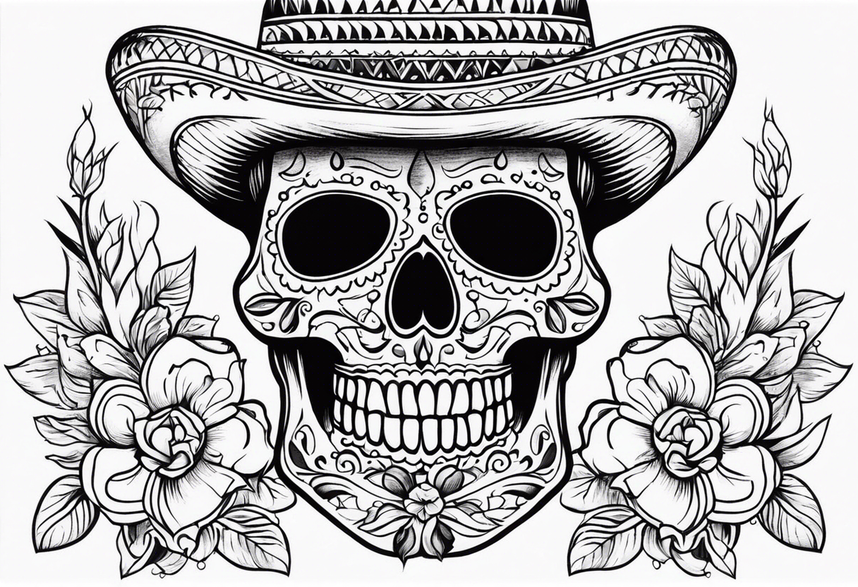 mexican skull tattoo idea