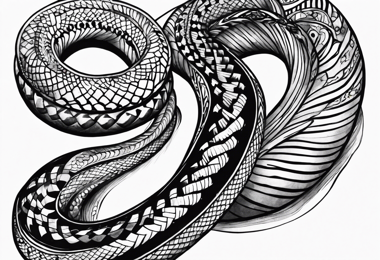 top of a snake straight line tattoo idea