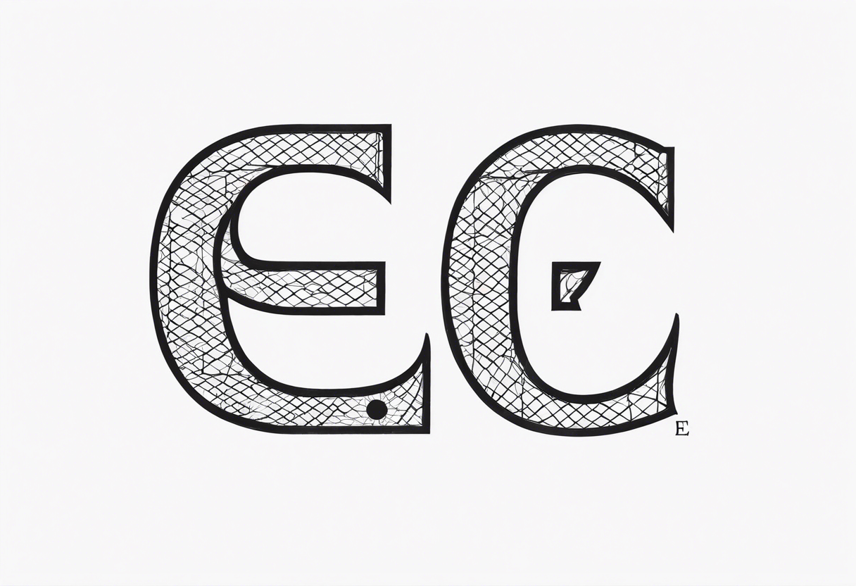 letters “ E S C M” meshed together tattoo idea