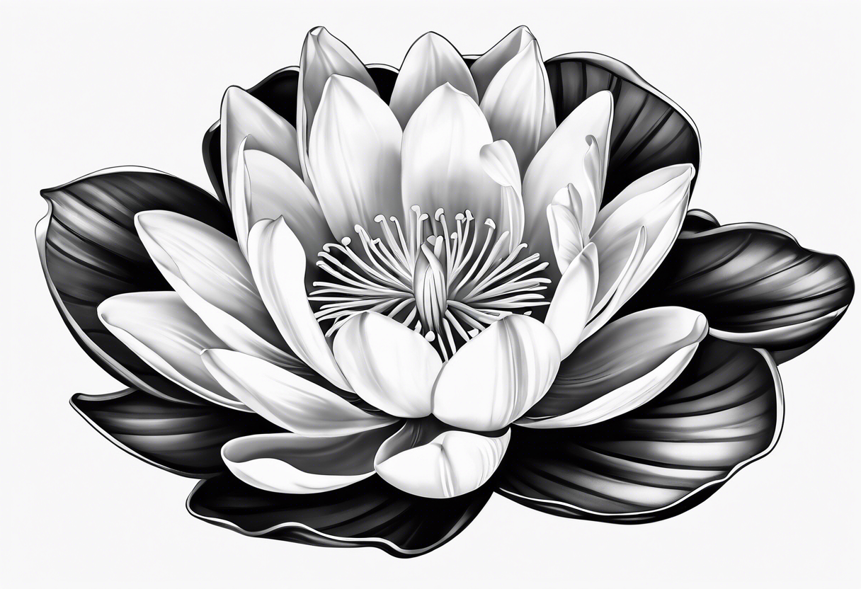 One water lily and one tulip blossom tattoo idea