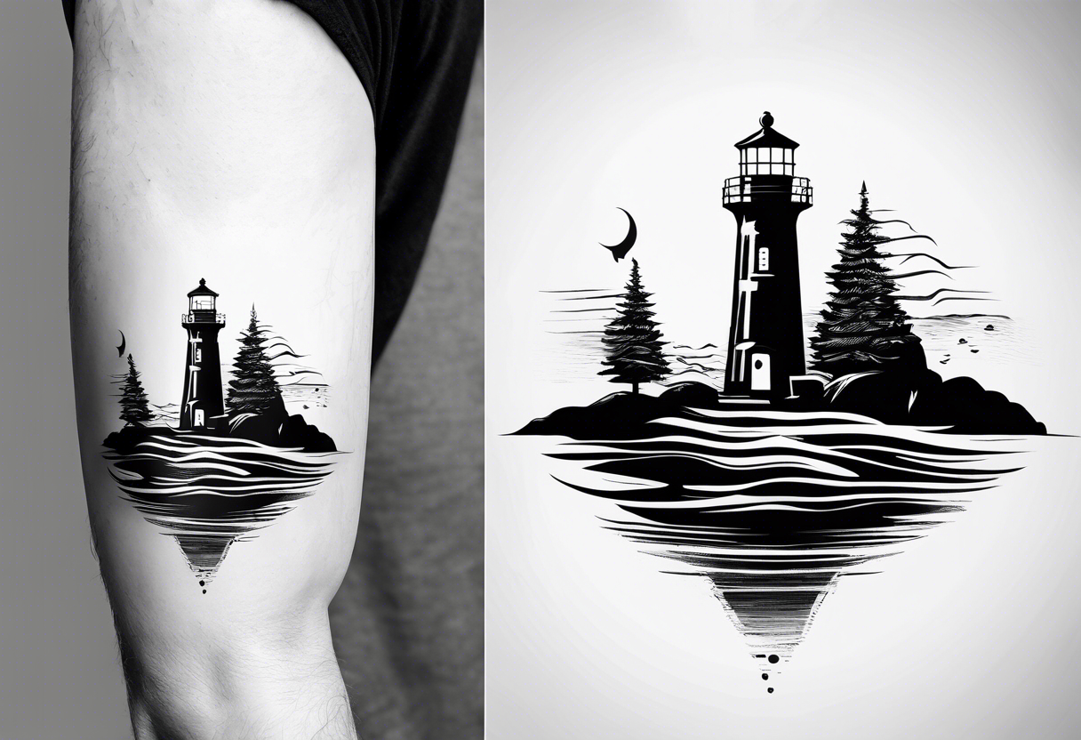 Lighthouse simple tattoo idea