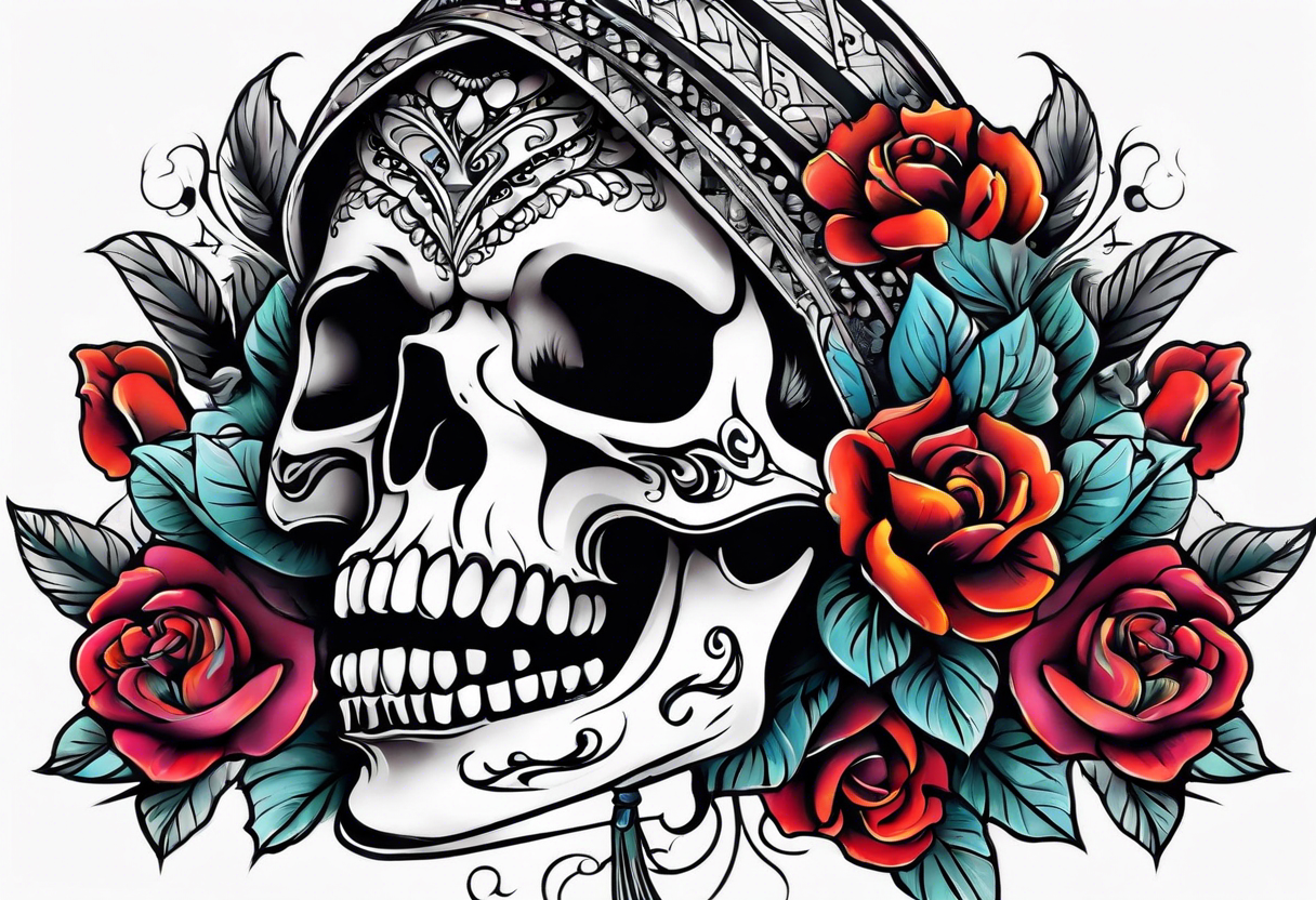 Broken skull gypsy tattoo idea