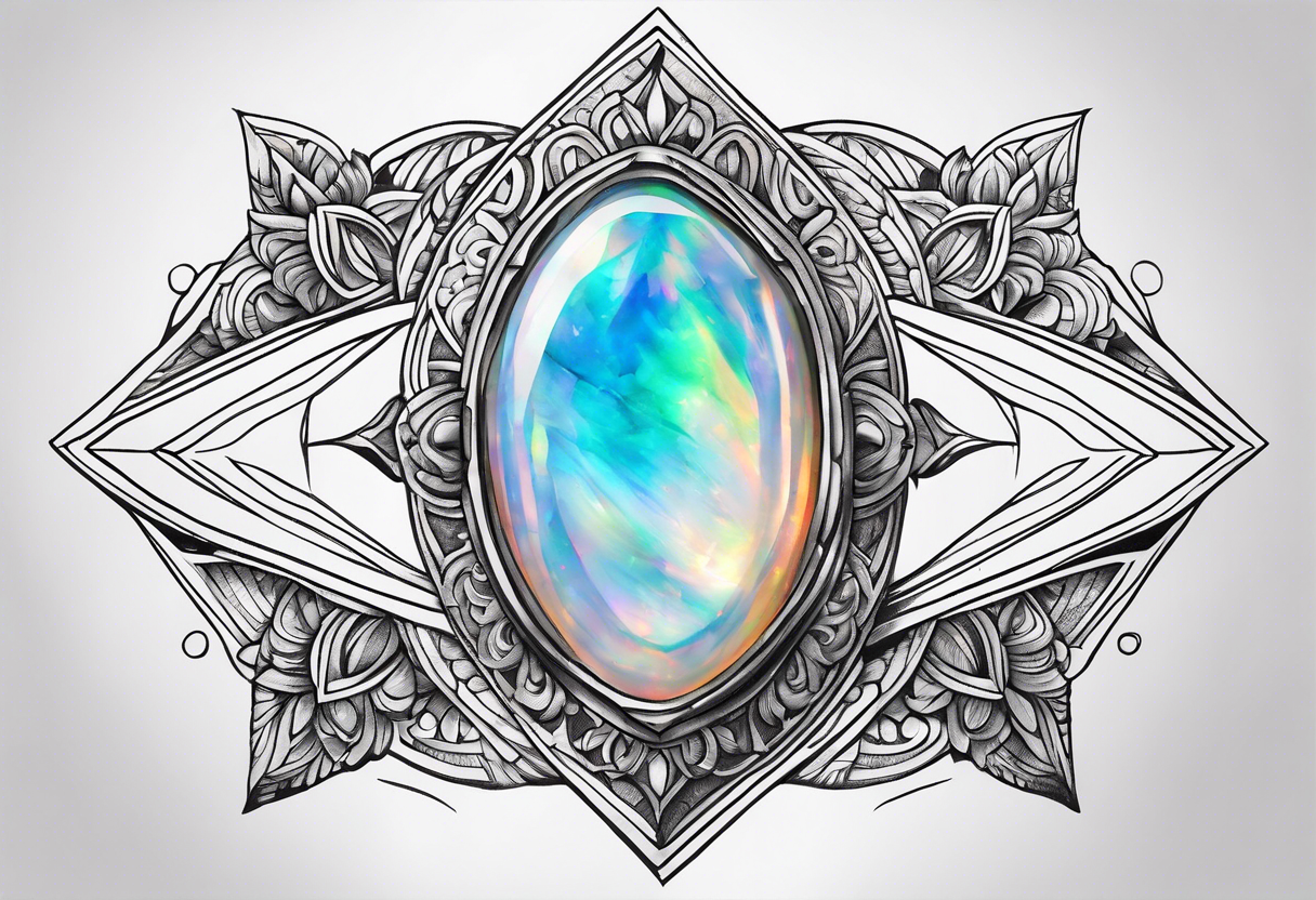 Opal gem stone tattoo idea