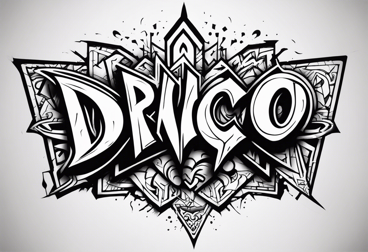 DRACO graffiti style tattoo idea