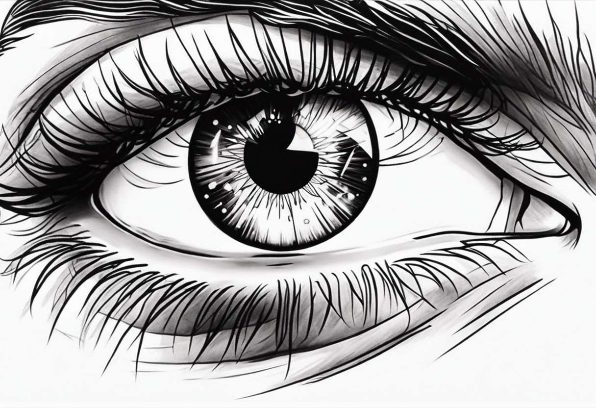 man's eye with universe reflection in the iris tattoo idea