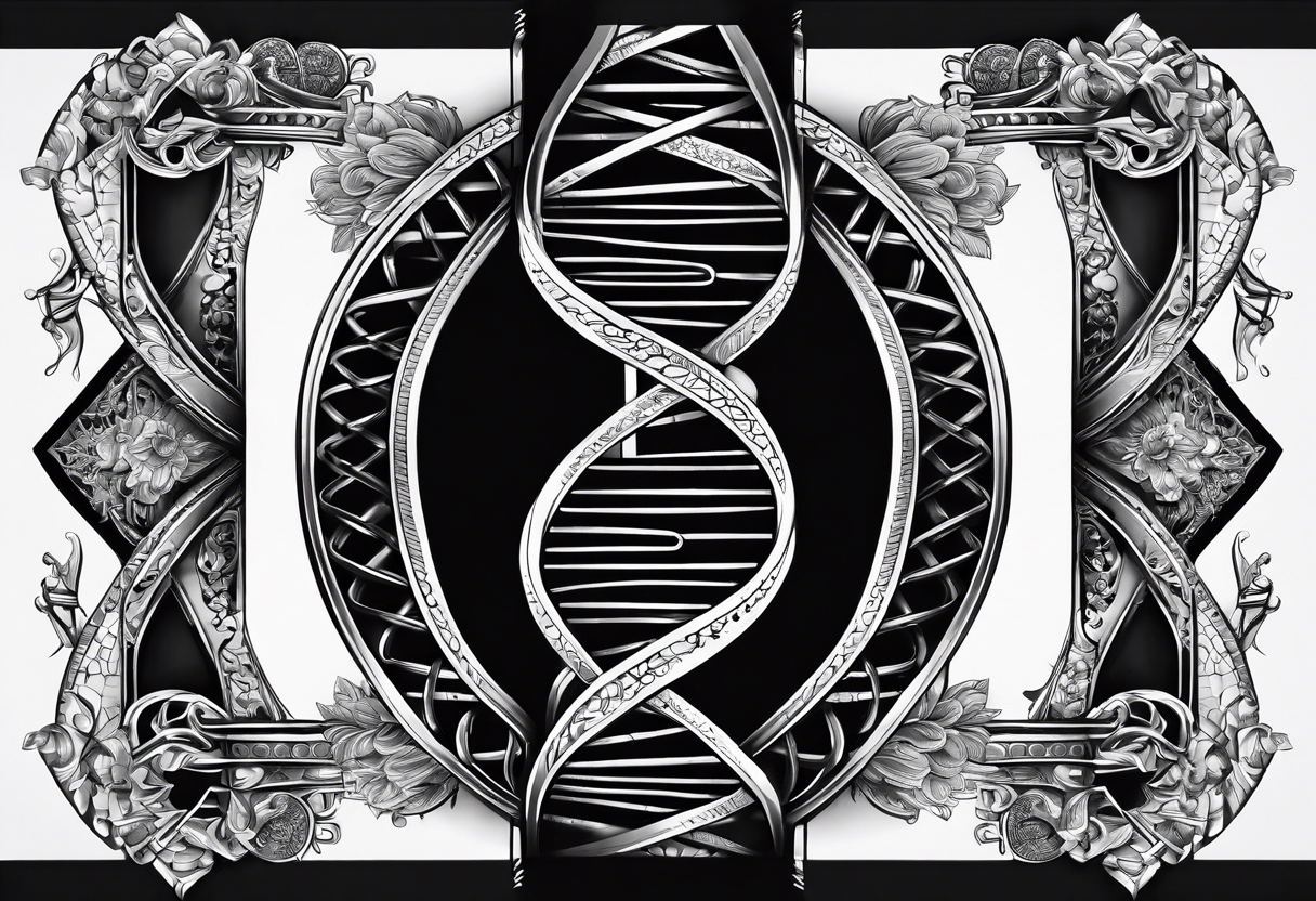 DNA strand with morals as the rungs tattoo idea