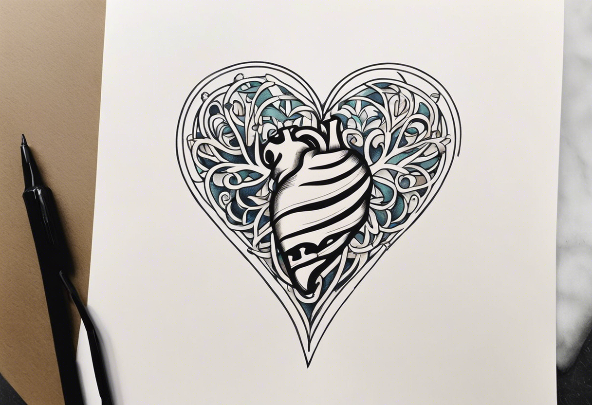 Bone in the shape of a heart tattoo idea