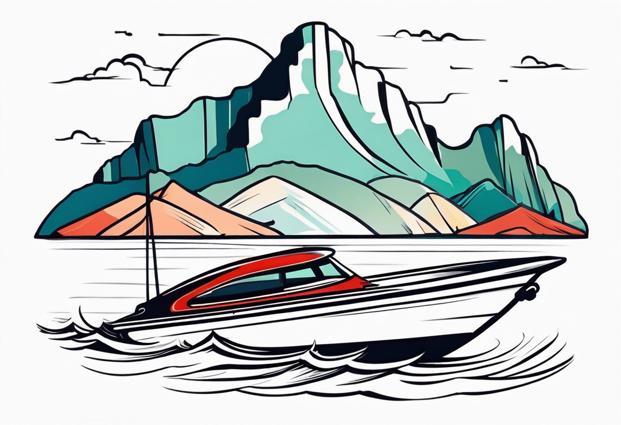 Speed Boat to island of capri tattoo idea