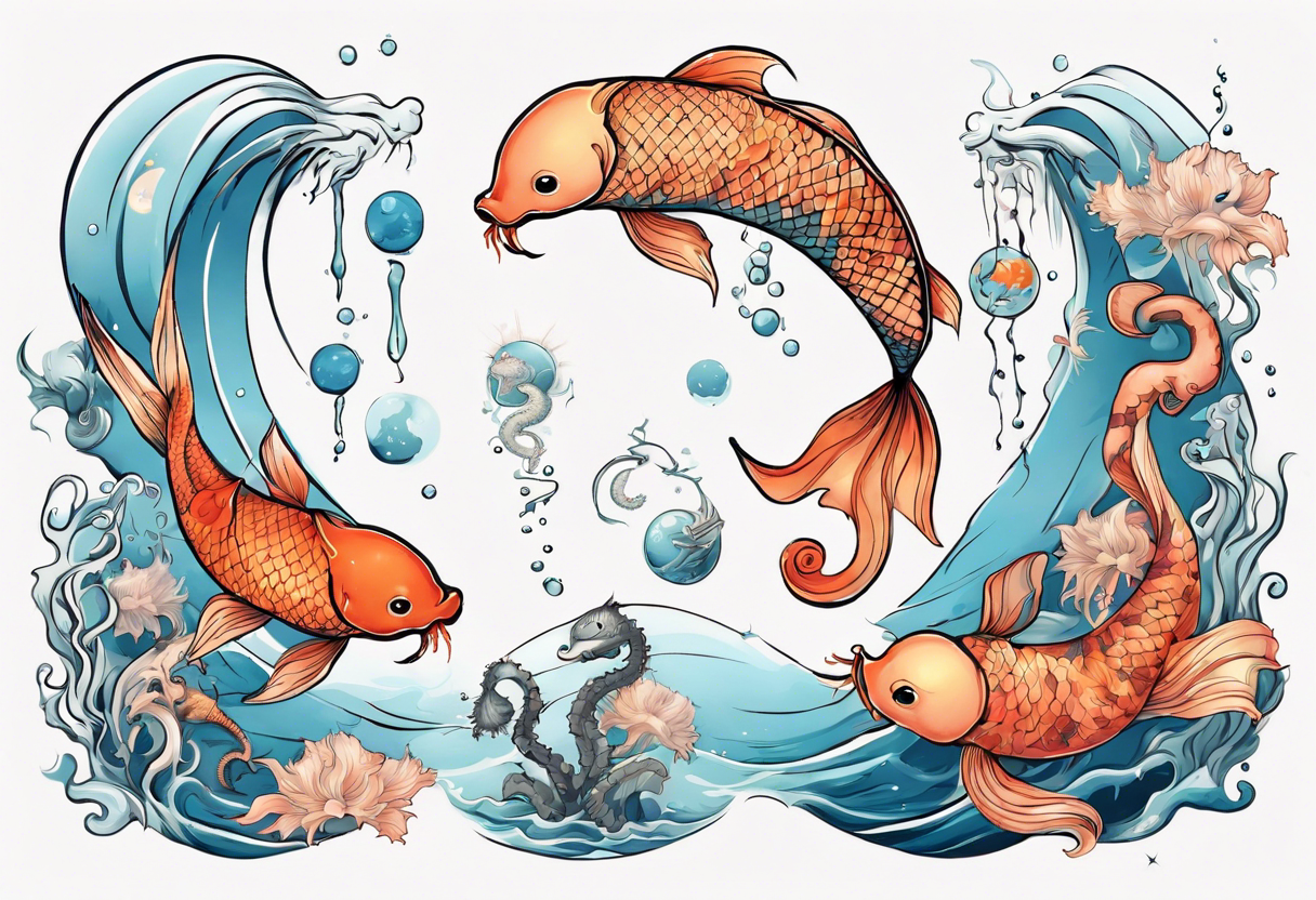 Koi Fish Tattoo Design for Legs