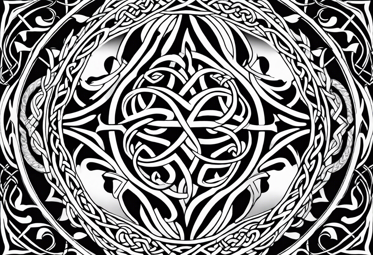 celtic knotwork with ailm tattoo idea