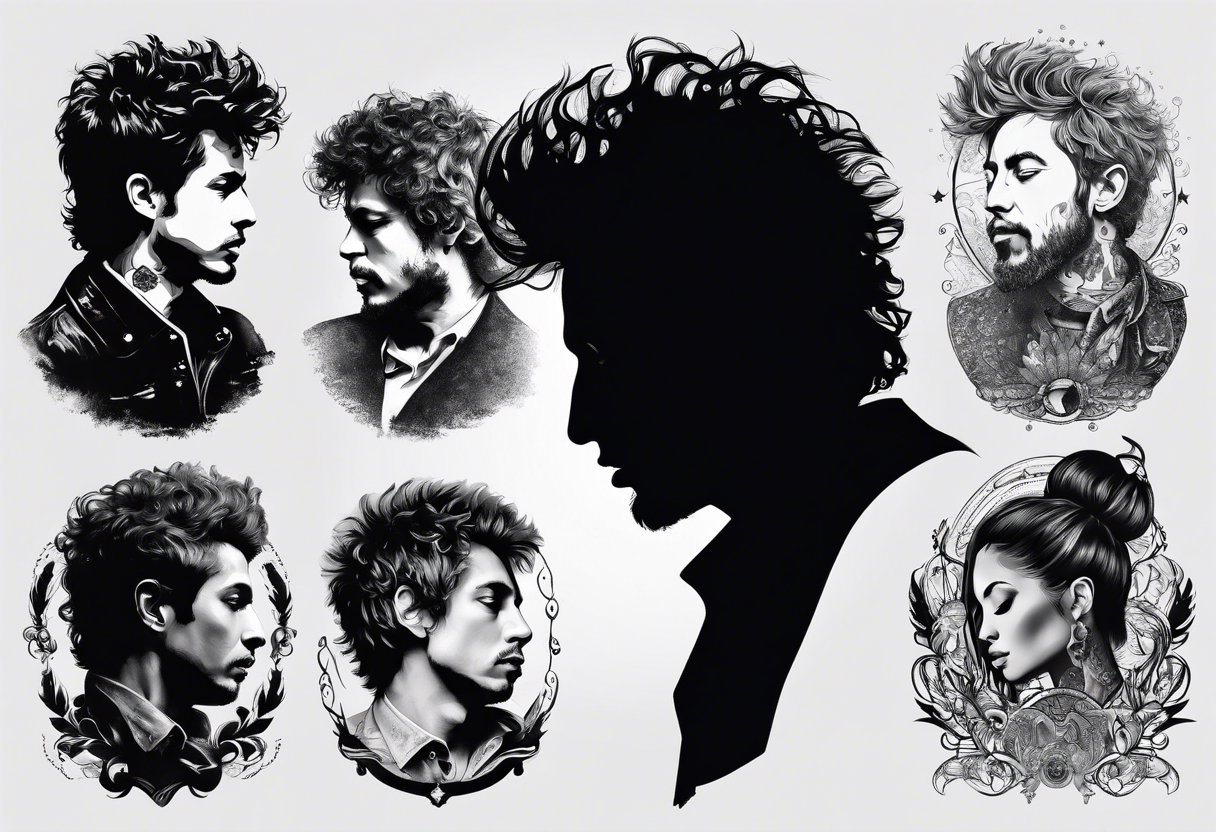 bob Dylan silhouette tattoo idea