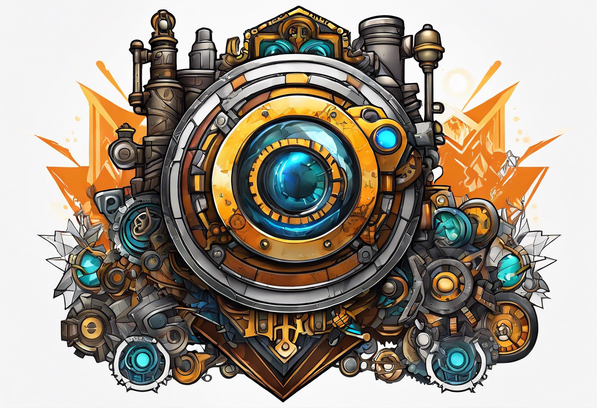 Borderlands 2 game, borderlands 2 symbol, steampunk and cyberpunk tattoo idea