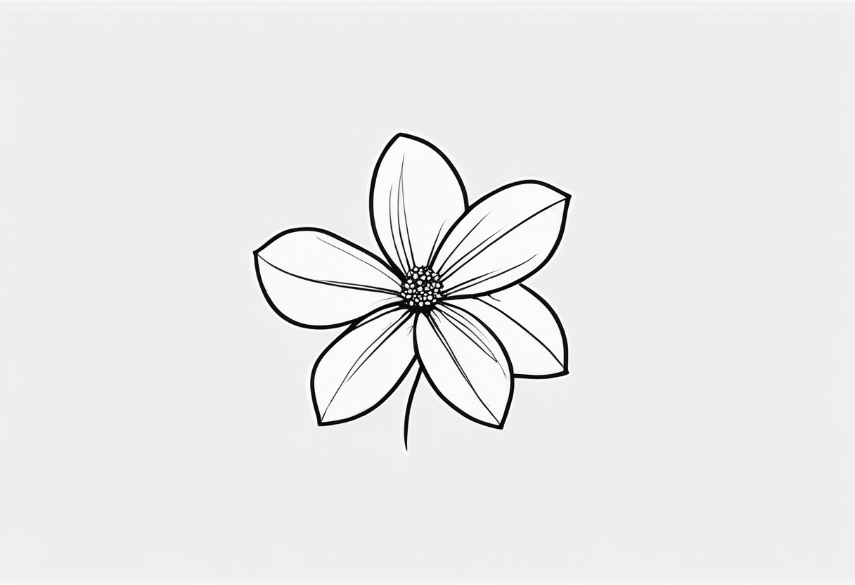 simple single line minimalist flower small tattoo idea