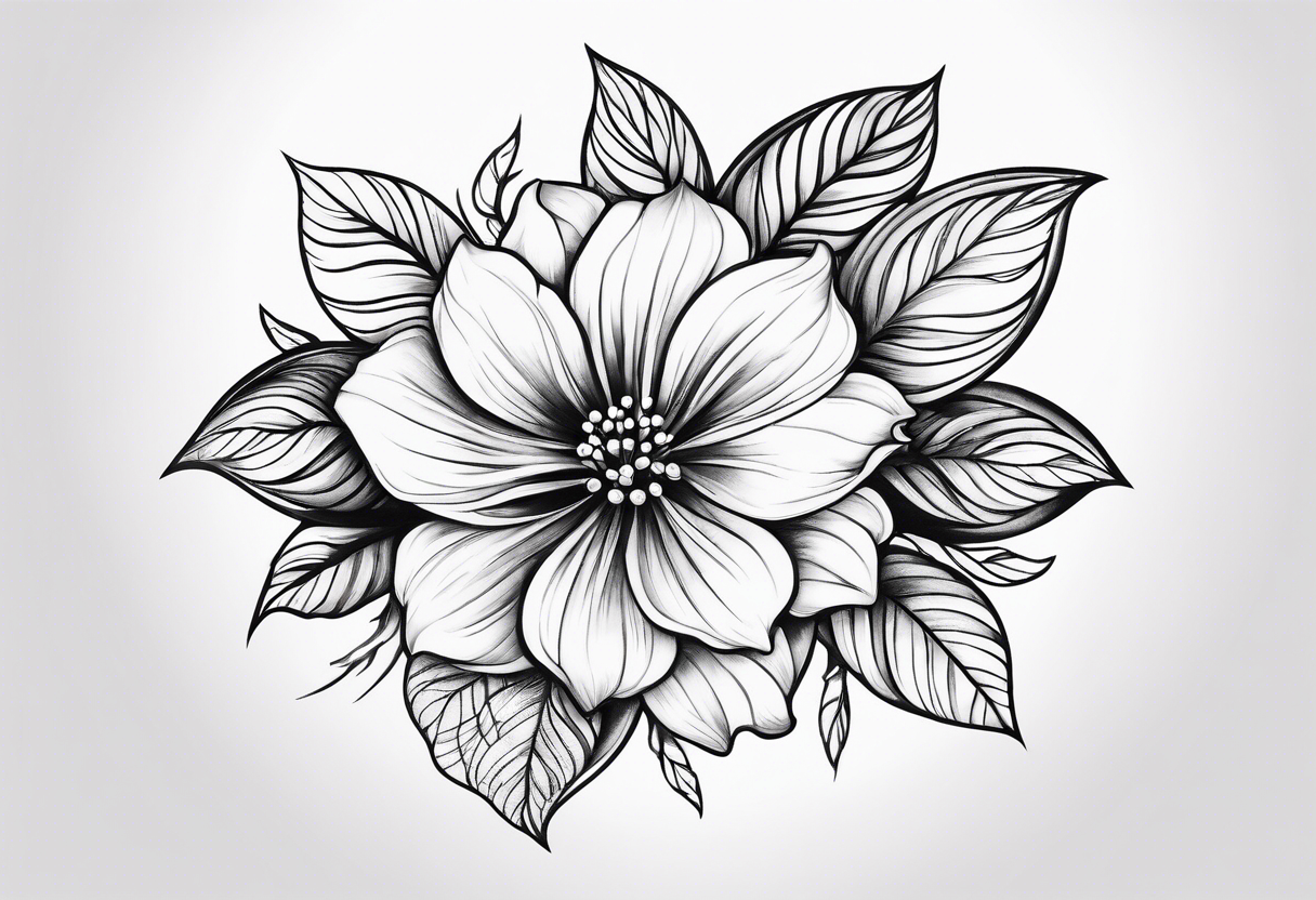 Small dainty flower across shoulder onto collar bone tattoo idea