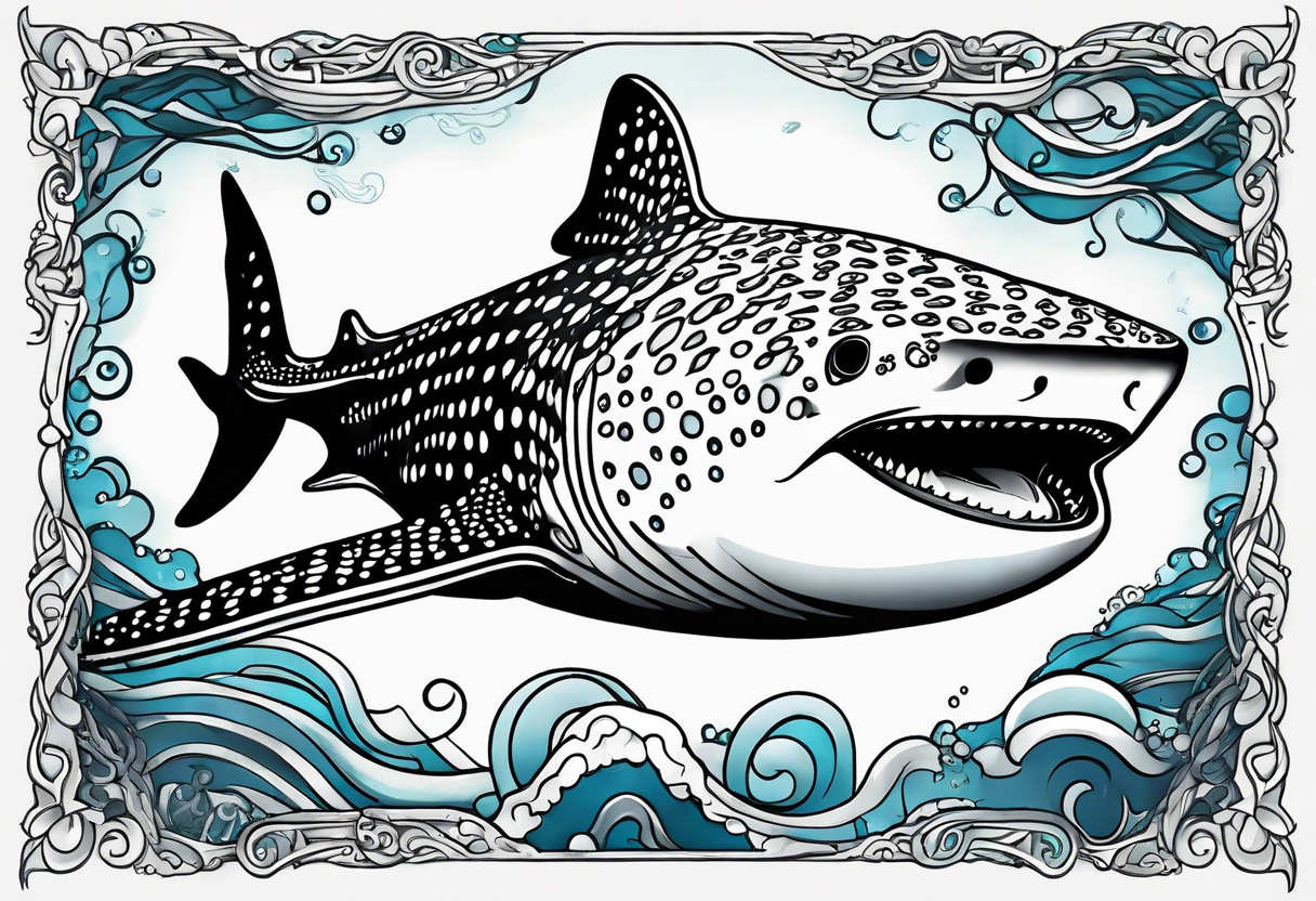 whale shark with cool texture pattern top view tattoo idea